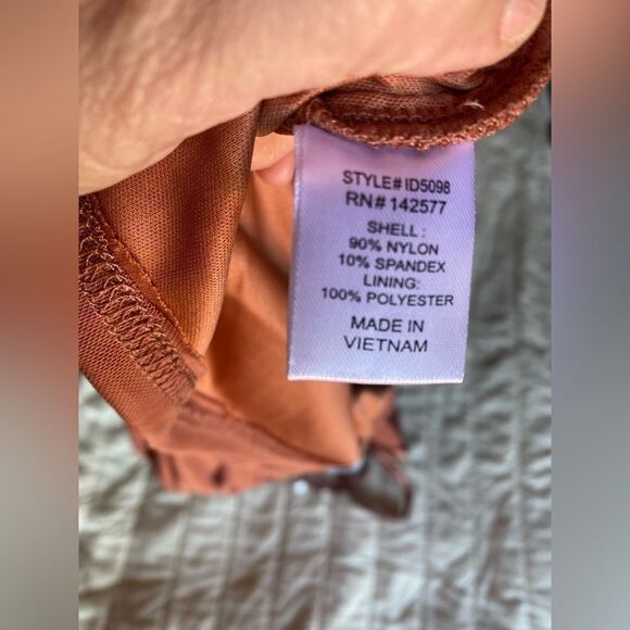 IRIS mini dress light brown  with spaghetti straps top corset type ruched New - Picture 5 of 10